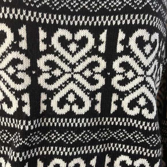 NWT J . Jill Black/Cream Print Pullover Sweater, m - Picture 2 of 5